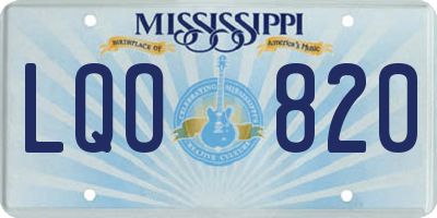 MS license plate LQO820