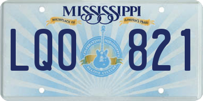 MS license plate LQO821