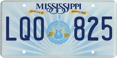 MS license plate LQO825