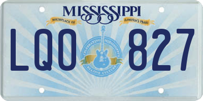 MS license plate LQO827