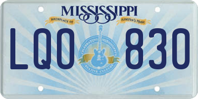 MS license plate LQO830