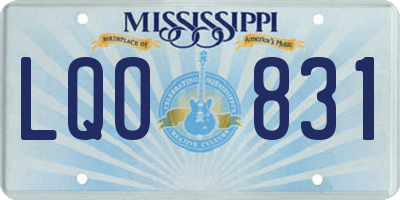 MS license plate LQO831