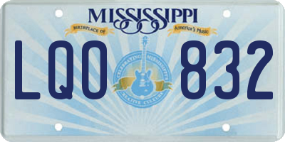 MS license plate LQO832