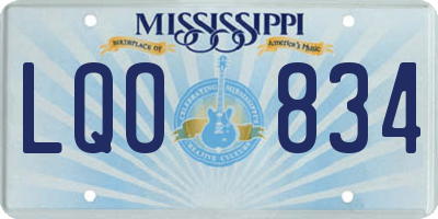 MS license plate LQO834