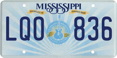 MS license plate LQO836