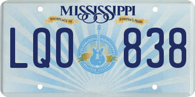 MS license plate LQO838