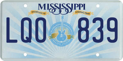 MS license plate LQO839