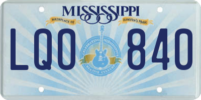 MS license plate LQO840