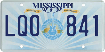 MS license plate LQO841