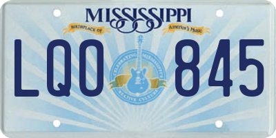MS license plate LQO845