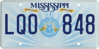 MS license plate LQO848