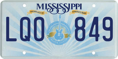 MS license plate LQO849