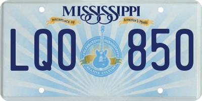 MS license plate LQO850