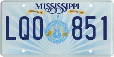 MS license plate LQO851