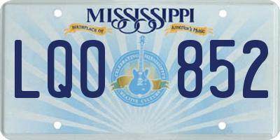 MS license plate LQO852
