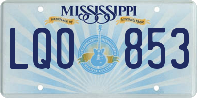 MS license plate LQO853