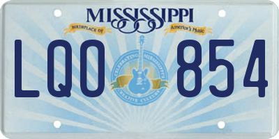 MS license plate LQO854