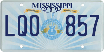 MS license plate LQO857