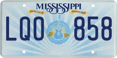 MS license plate LQO858