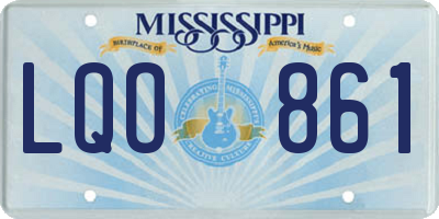 MS license plate LQO861