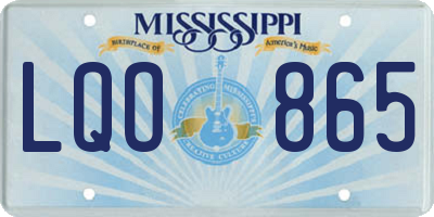 MS license plate LQO865