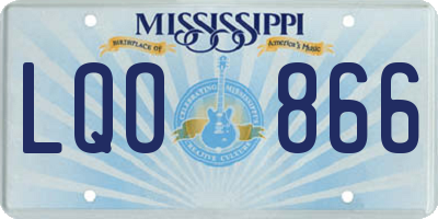 MS license plate LQO866