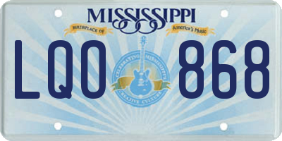 MS license plate LQO868