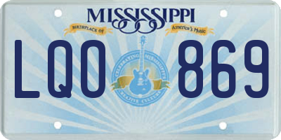 MS license plate LQO869