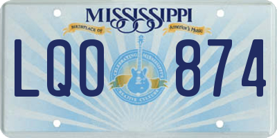 MS license plate LQO874