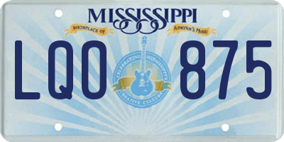 MS license plate LQO875
