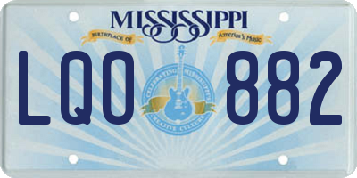 MS license plate LQO882