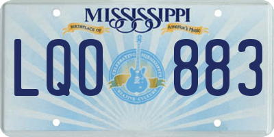 MS license plate LQO883