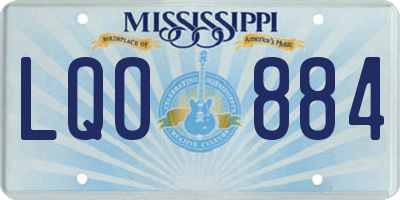 MS license plate LQO884