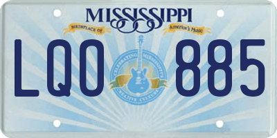 MS license plate LQO885