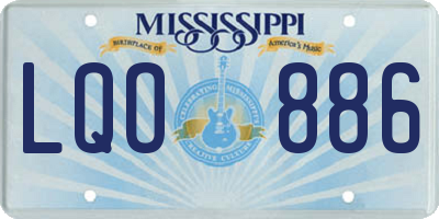 MS license plate LQO886