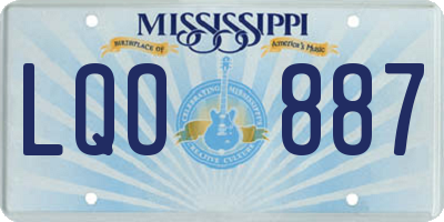 MS license plate LQO887