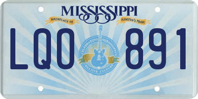 MS license plate LQO891