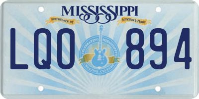MS license plate LQO894