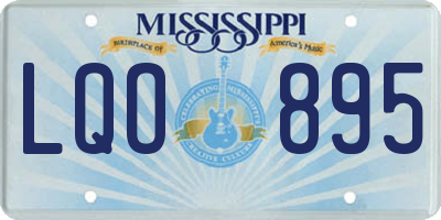 MS license plate LQO895