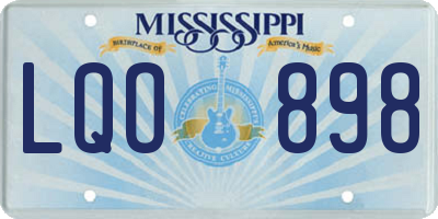 MS license plate LQO898