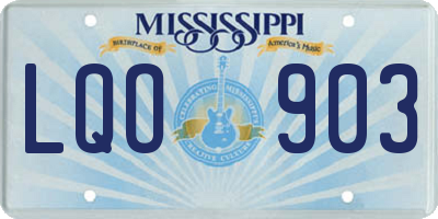 MS license plate LQO903