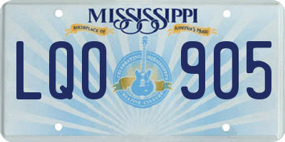 MS license plate LQO905
