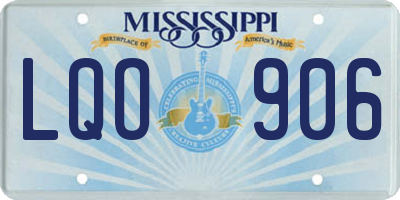 MS license plate LQO906