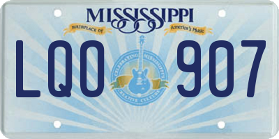 MS license plate LQO907