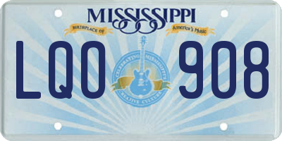 MS license plate LQO908