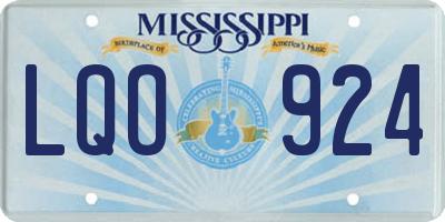 MS license plate LQO924