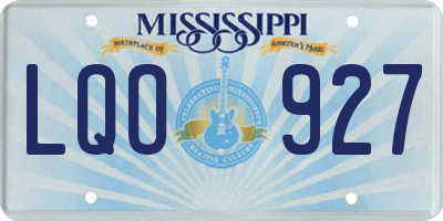 MS license plate LQO927