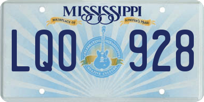 MS license plate LQO928