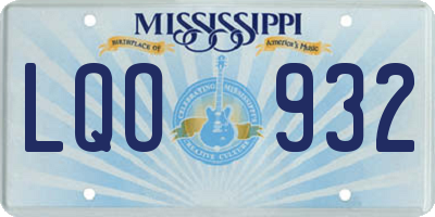 MS license plate LQO932