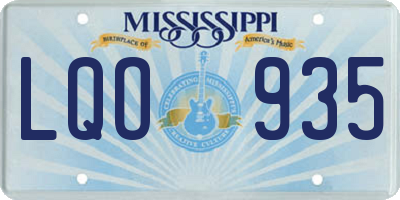 MS license plate LQO935